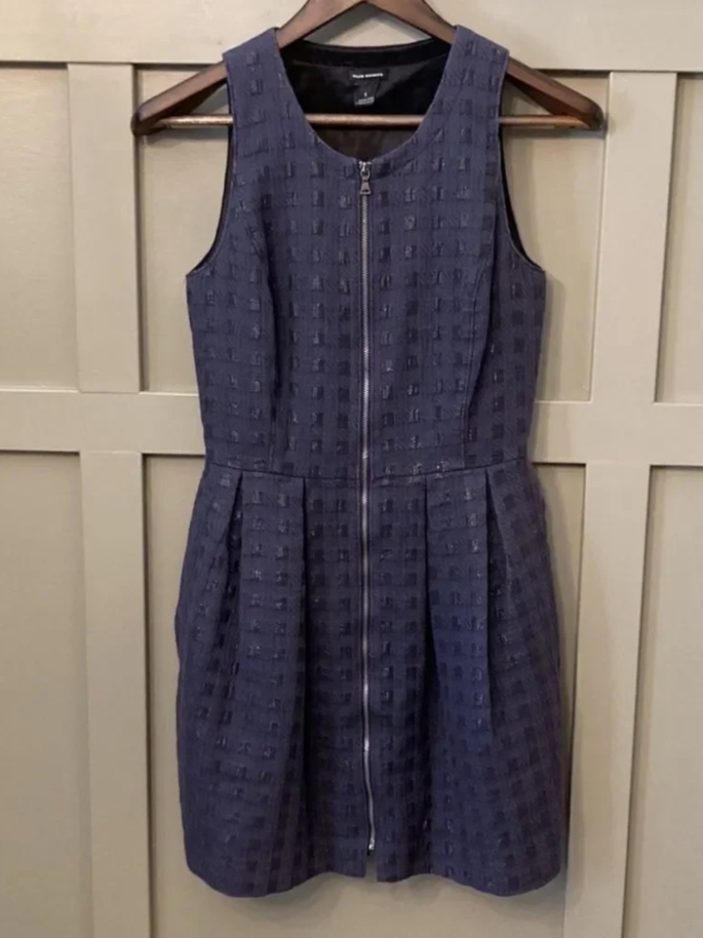 Club Monaco Blue Zipper Front Sleeveless Dress Size 2
